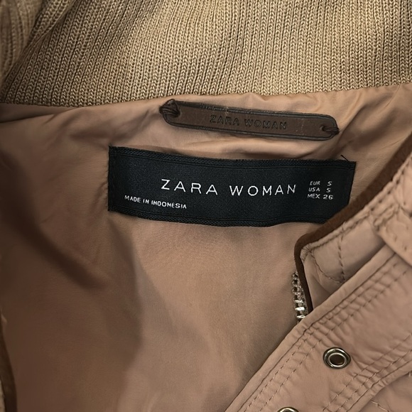 Zara Woman Quilted Full Zip High Neck Vest in Beige Tan SOLD OUT Size S - Picture 10 of 11